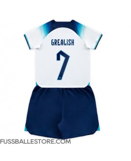 Günstige England Jack Grealish #7 Heimtrikotsatz Kinder WM 2022 Kurzarm (+ Kurze Hosen)